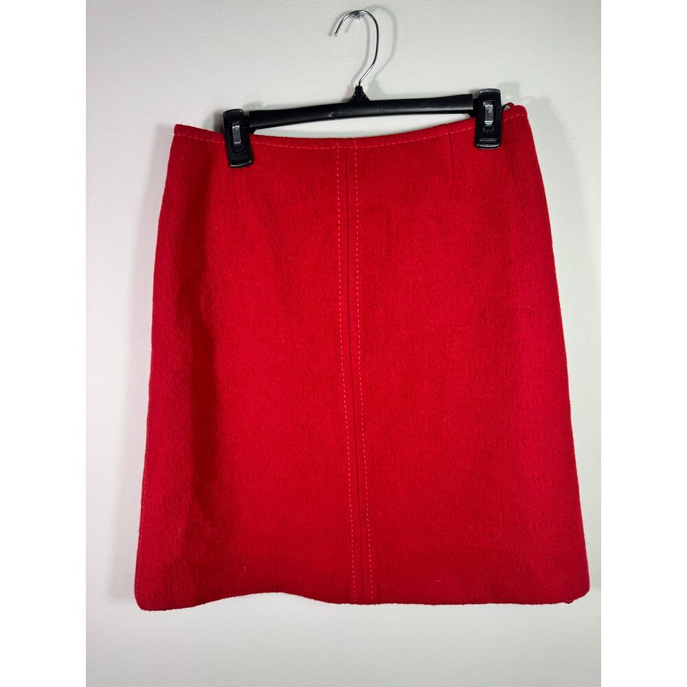 Weekend Max Mara Red Pencil Skirt Wool 100% Lambswool